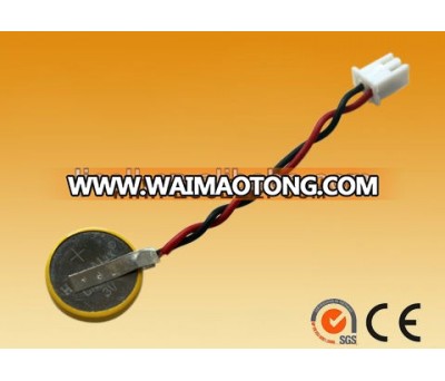 3v lithium button cell battery CR2032 with wires&pins&connector for mother board